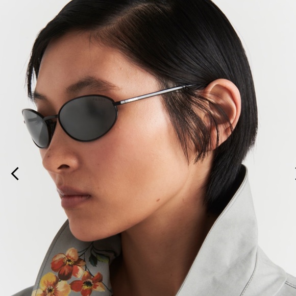 NEW PRADA PRA59S 5AK70G WOMEN SUNGLASSES SPR A59 5AK70G GOLD OVAL PR A59S - Picture 6 of 14